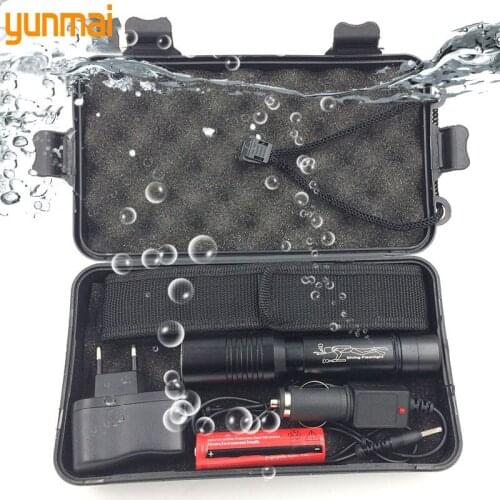 Z15DV02 Diving LED Flashlight 3800Lm XM-L T6 Diving Underwater 80m Light With 18650 USB AC Car Charger Box For Underwater Work