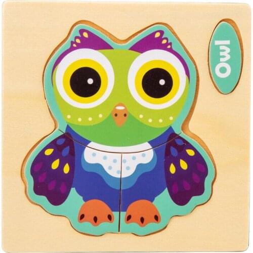 Homeschool supplies educational 3D Wooden Puzzle Cartoon Early Education Fun Plaster Animal Traffic Pairing Toddler Toys