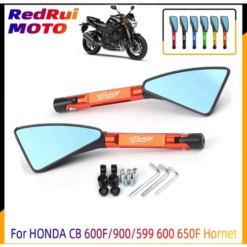 Universal Motorcycle CNC Aluminum Rear View Mirrors Blue Anti-glare Mirror For HONDA CB600F/CB900 CB599 CB600 CB650F Hornet