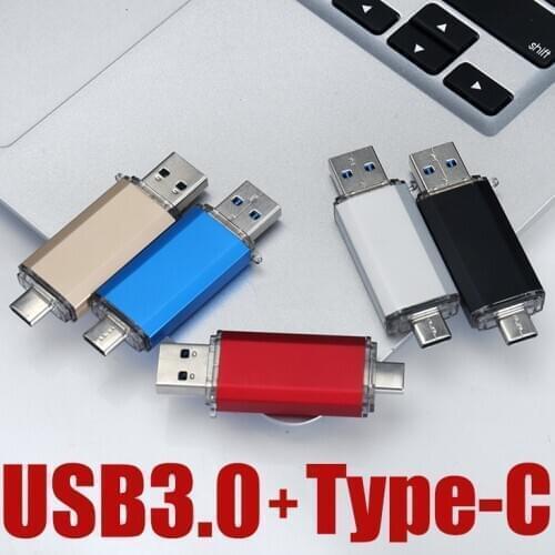 USB Flash Drive 256GB 128GB 64GB 32GB 16GB USB 3.0 Type-C Pendrive USB 3.0 Pen Drive Memory Stick for PC Phone with Type-C Port