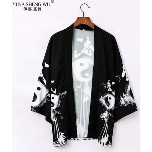 Japanese kimono cardigan men women haori yukata male samurai costume kimono jacket kimono shirt coat yukata haori Chinese robe