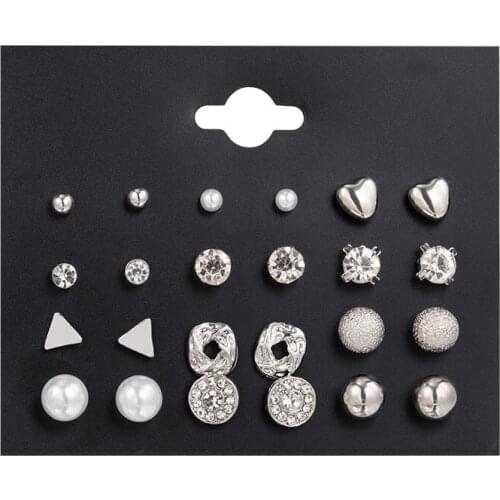 Woman Earrings Vintage Korean Stud Earrings For Women Fashion Metal Geometric Earrings Round Pearl Earrings 2021 Trend Jewelry