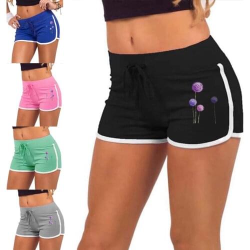 New Arrival Shorts Women High Waist Elasticated Leggings Push Up Gym Training Pocket Dandelion Printing Short Fashion short