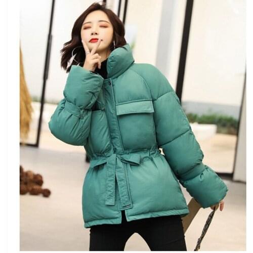 Fad new winter jacket stand collar womens cotton suit Korean version of loose cotton short ins students thick cotton jacket