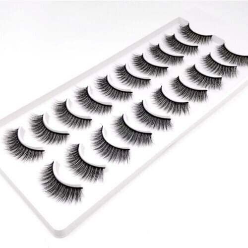 10Pairs Eyelashes 3D Mink Lashes HandMade Full Strip Lashes Natural curl Mink Lashes