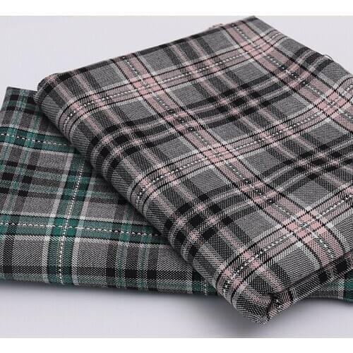 147cmx50cm polyester twill check cloth yarn dyed plaid Stretch fabric for clothes bags garment JK Pleated skirt uniform