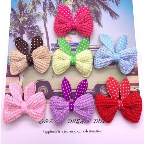 20pcs/lot 5.5cm diy crochet bowknot Appliques for DIY Accessories Craft Handmade Decoration and hair clip accessoires