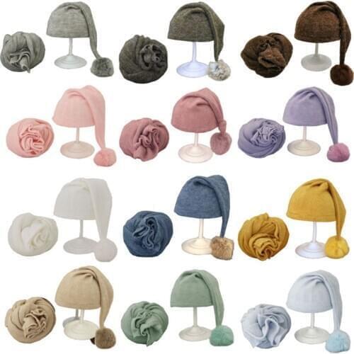 2020 Newborn Photography Props Baby Wraps Hats Cute Soft Set Fotografia Accessories Shooting Photo Props