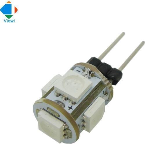 5X G4 led line lights car bulb 2w Dc 12 volt smd 5050 5leds blue ice bulb purple green color bulbs lamp 360 degree energy saving