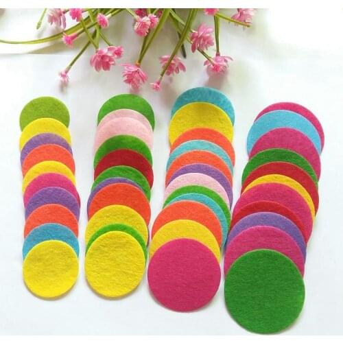 50pcs 3.5-5cm mix color Round Felt Shape Colorful Non Woven Fabric Used For Decorative Clothing Accessories DIY Home Stickers