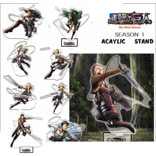 Anime Attack on Titan Erwin Smith Levi Ackerman Acrylic Stand Figure Display Model Plate Decor Cosplay Scenes Series Xmas Gift