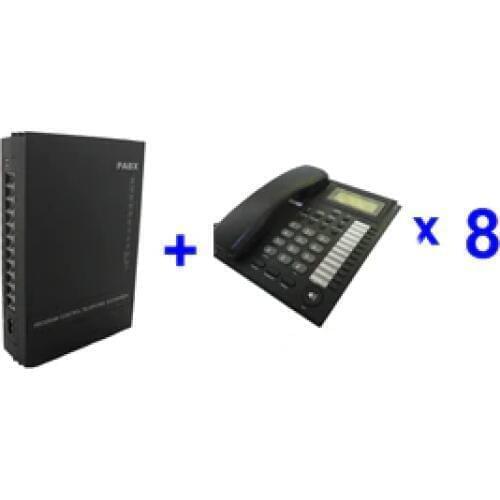 Free shpping-PBX telephone system SV308( 3 Lines +8 Ext.) and 8pcs telephone set