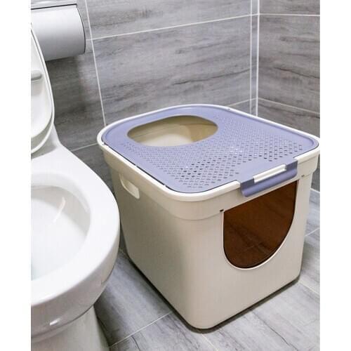 Double-door top-in large cat litter basin environmentally friendly material cat toilet detachable easy to wash top-in double-doo