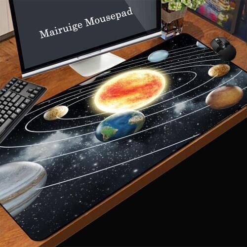 Mairuige Large Gaming Mouse Pad Laptop Desk Pad Pc Computer Keyboard Pad 900x400 / 800x300 Multiple Choice Planet Pattern