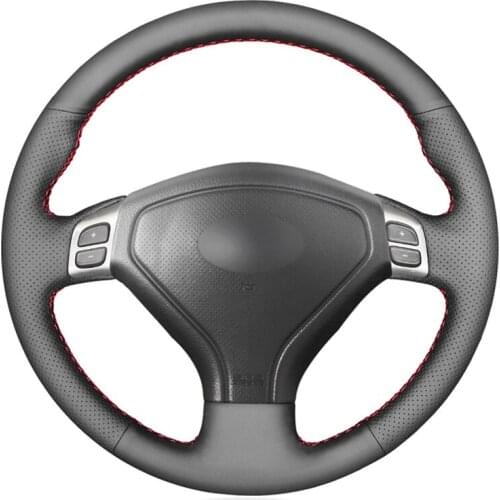 Black Artificial Leather Hand-stitched Car Steering Wheel Cover for Subaru Forester 2004-2006 Outback 2004 2005 Legacy 2004-2006