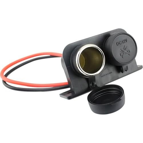 DC 12V Waterproof Motorcycle Car Dual Cigarette Lighter Socket Splitter 2 Way Female Car Charger Power Adapter Outlet for Boat