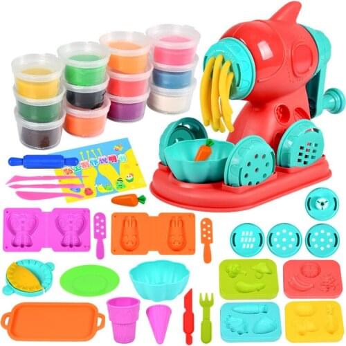 Kids Color Clay Noodle Machine Ice Cream DIY Simulation Play House Toy Set Plasticine Mold Tool Production Toys