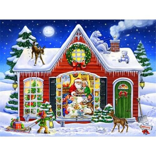 DIY Christmas Gift Diamond Painting Home Decoration Santa Claus Full Mosaic Diamond Embroidery Cross Stitch Art Wall Decoration