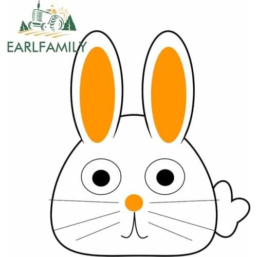 EARLFAMILY 13cm x 11.3cm for Easter Bunny Cute Car Stickers Trunk Refrigerator Cartoon Decal Scratch-Proof Motorcycle Decoration