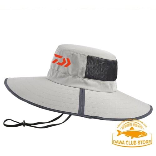 2021 Daiwa Brand Big Brim Fishing Hat Summer Outdoor Mountaineering Hat Anti-UV Cap Waterproof Sports Big Brim Foldable Hat