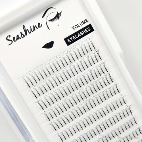 Premade Fans Seashine Lashes Long Stem Russia Volume Lashes Natural Long 2D/3D/4D/5D/6D Premade Fan Individual Lashes
