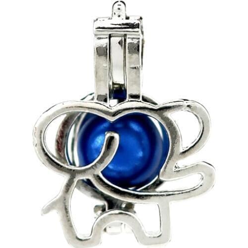 K954 5pcs/lot Silver Alloy Cute Elephant Beads Cage Jewelry Making Pendant Locket Fairytale Party Essential Oil Diffuser
