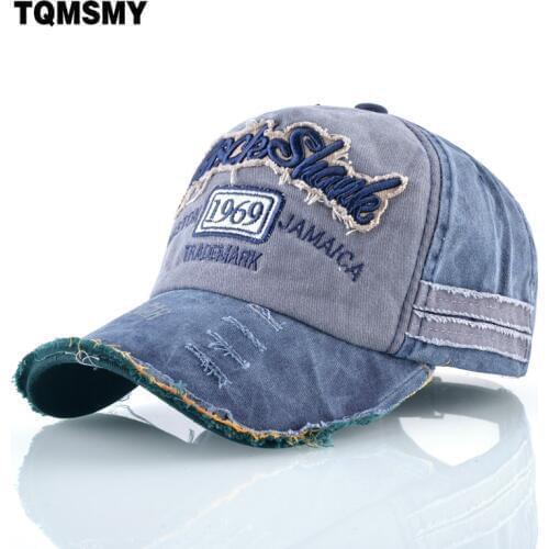 TQMSMY Washed denim hats men Spring Bone embroidery Baseball Caps women Snapback Cap mens Sun visor Hip-hop hats Casquette