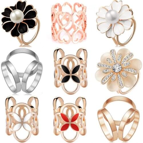 Korean Fashion Scarf Buckle Accessories Brooch Simple Three Square Crystal Shawl Buckle for Women 2cm-3.5cm