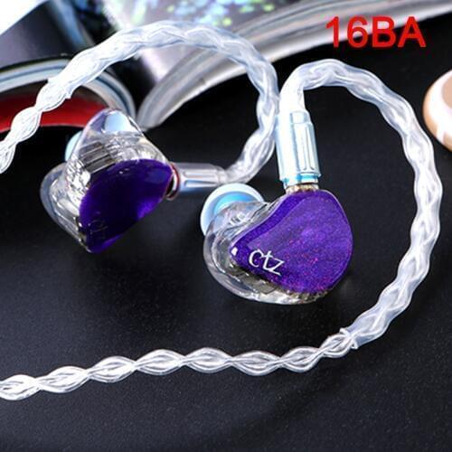 CTZ DIY Custom Made 16BA Balanced Armature Unit Drivers 0.78mm 2 Pin Earphone DJ Noise Canceling Headphone for iPhone xiaomi