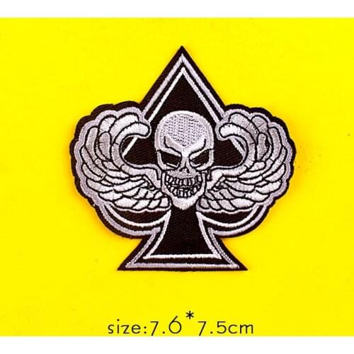 Prajna Embroidered Patches For Clothes Patch Punk Heat Patch Applqiues Black Red Iron On Patches On Clothes Accessories Stickers