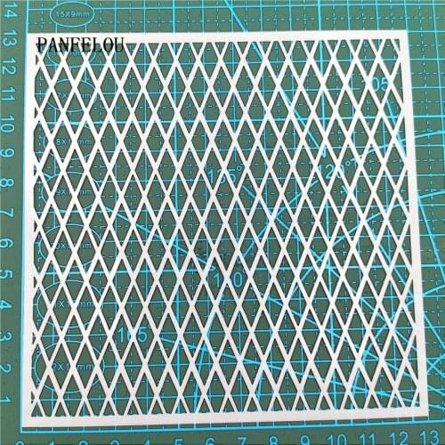 13*3cm Diamond lattice scrapbook stencils spray plastic mold shield DIY cake hollow Embellishment printing lace ruler valentine