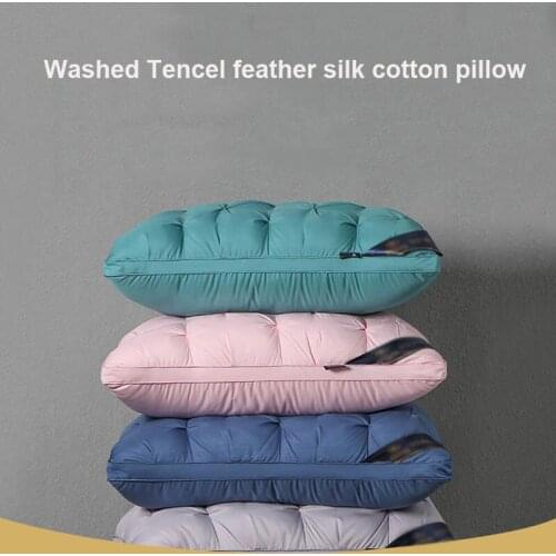 Luxury 3D Style Rectangle Gray pink Dark green Goose/Duck Down Feather Bedding Pillows Down-Proof High middle low pillow