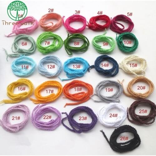 One Meter Hand knitted rope artisan woven cord, 26 colors to choose crochet cotton cord