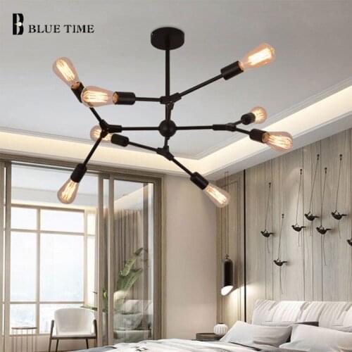 E27 Bulbs Modern Pendant Light Indoor Ceiling Pendant Lamp For Living Room Bedroom Dining Room Restaurant Led Lustre Black Frame