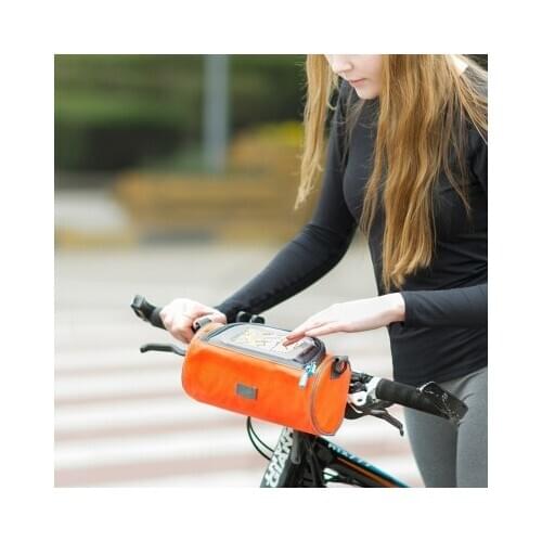 Useful Bicycle storage bag with touch screen window Cylindrical bag 25*12.5*12.5cm free shipping