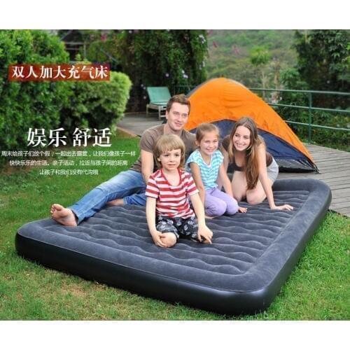 Flocking Comfortable Inflatable Air Bed Portable Air Mattress Eco-friendly Outdoor Camping Wholesale