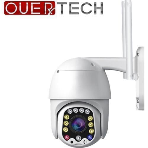 OUERTECH Outdoor Motion Alert 2MP IP Camera WiFi 4X Digital Zoom Dual Antenna Speed Dome Camera With Siren Light Cloud Storage