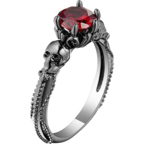 Unique octopus red cz crystal Animal Rings For Women&men Fashion Jewelry Vintage Black Gold Filled Cocktail Ring