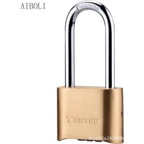 Long Beam Combination Lock, Brass Bottom Door, Warehouse Truck Door Lock, Outdoor Rainproof, Rust-proof Combination Lock Padlock