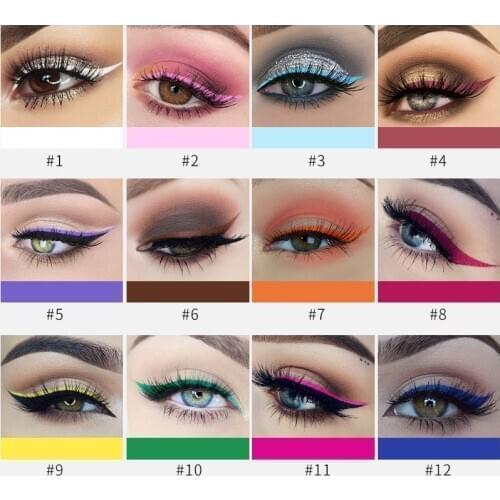 Colorful Liquid Eyeliner Matte Tint Quikly Dry Waterproof Liquid Eyeliner Brown Color Eye Liner Makeup