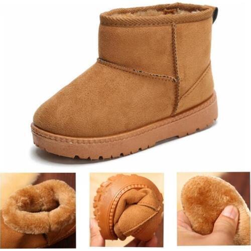 Winter Kids Baby Toddler Shoes Plush Warm Children Snow Boots Shoes Plush Thicker Sole Non-slip Boys Girls Martin Cotton Boots