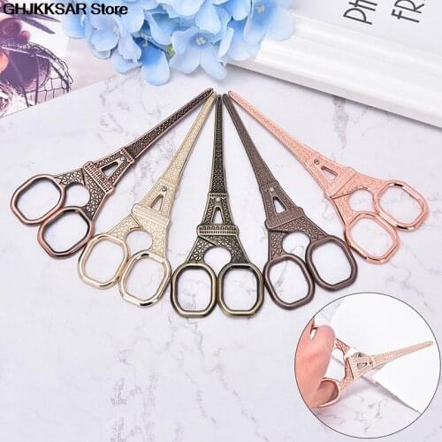 HOT 1Pc Stainless Steel European Vintage Eiffel Tower Scissors Sewing Shears DIY Tools for Sewing and Needlework