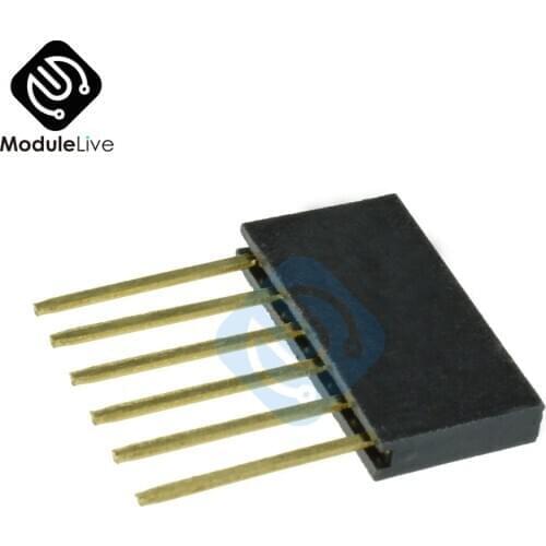 10pcs 6 Pin Single Row Stackable Shield Female Header 2.54mm 2.54 mm Pitch 6 Pins for Arduino
