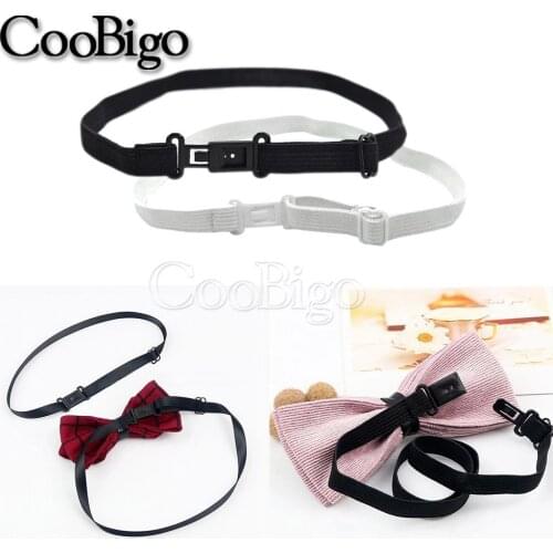 10pcs Bow Tie Elastic Band For Child Men Women Wedding Necktie Adjustable Replace Extender Buckle Bowtie Rope DIY Accessories