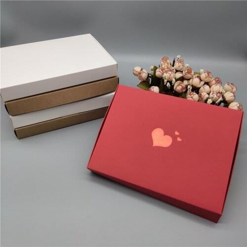 100pcs Vintage Kraft Gifts Box With Clear Window Jewelry Gift Party Suppiles Lovely Square Package Boxes 20x15x2.5cm