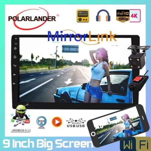 2 Din 9 Inch Android Car Radio Quad Core Car Radio Android 8.1 Amplifier Navigation Bluetooth FM Universal GPS Navigation WIFI
