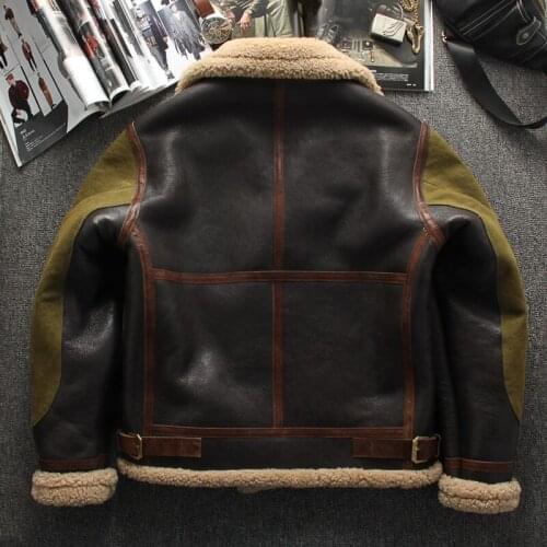 2021 Dark Brown Military Style Genuine Shearling Coat Plus Size 6XL Natural Thick Sheepskin Russian Winter Warm Leather Jacket