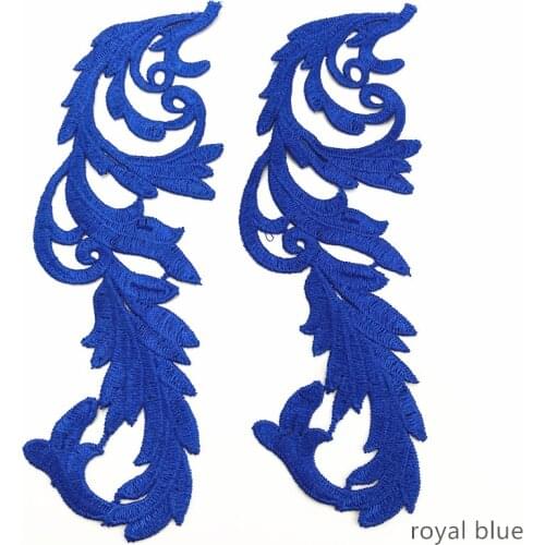 5 pairs LP-JA29 Embroidery flowers patches gold lace applique collar wedding dress formal dress accessories sequin fabric patch