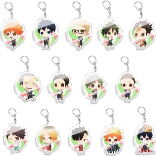 5pcs 10pcs Haikyuu!! Shoyo Hinata Tobio Kageyama Yu Nishinoya PVC Pendant Keychain Keyring