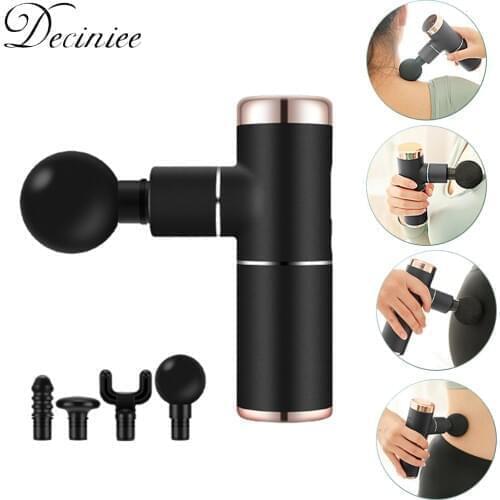 6 Colors Portable Mini Massage Gun Deep Tissue Percussion Instrument Muscle Massager Relieve Pain Gun with 4 Replacement Heads
